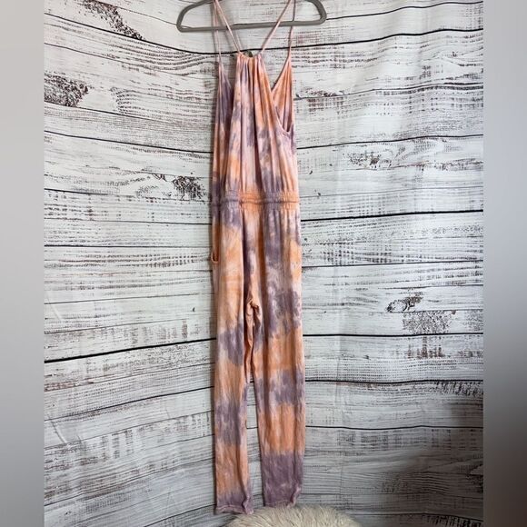 Wildfox jumpsuit Womens size small zoe tie dye in solar wash Cotton Boho Lounge - Picture 5 of 13